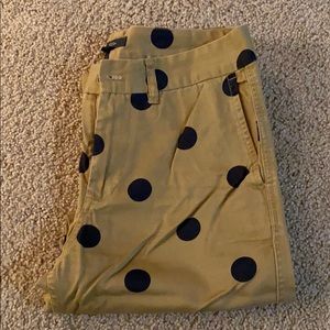 JCrew polka dot chino pants